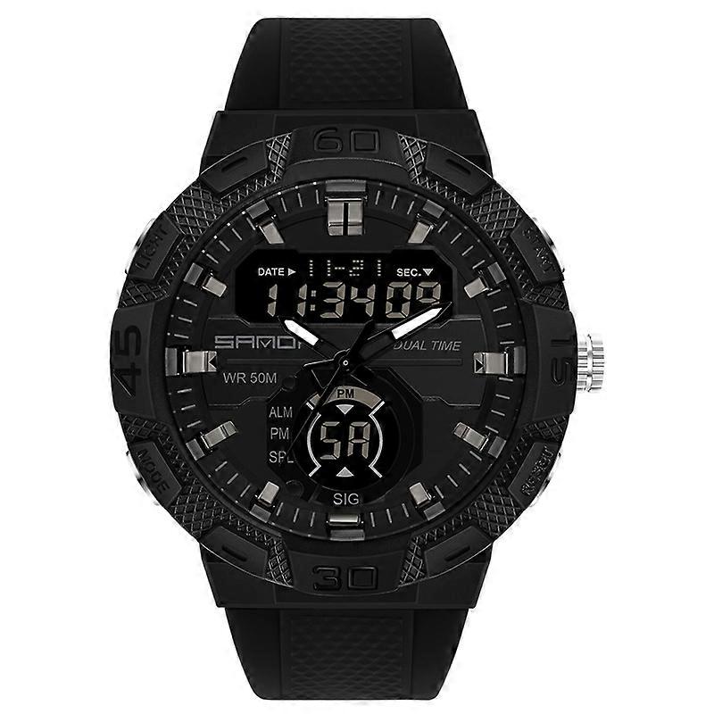 SANDA 3087 Dual Display ectronic Watch Black White