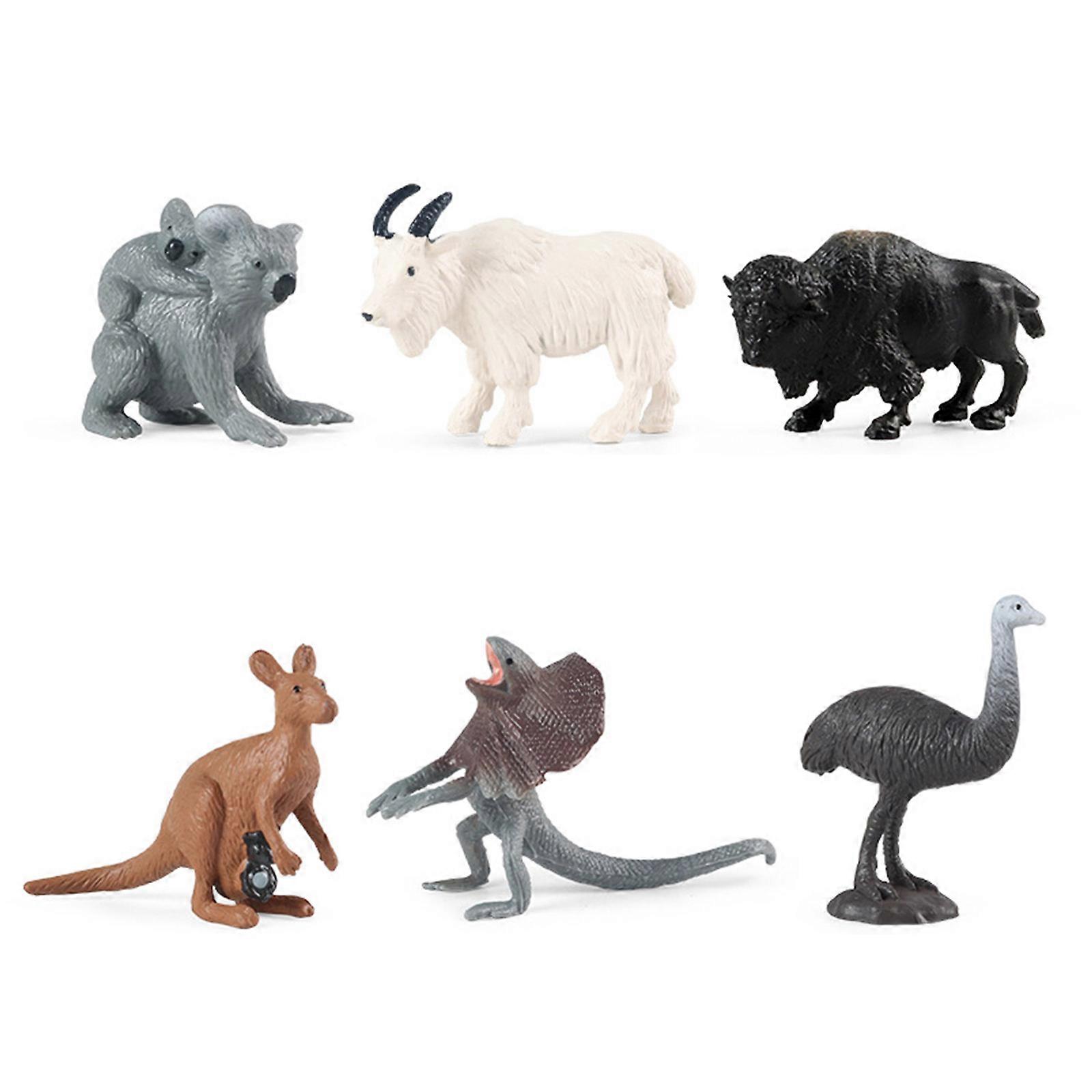 Simulation Forest Animal Figurine Toys Student Classroom Learning Props 6Pieces