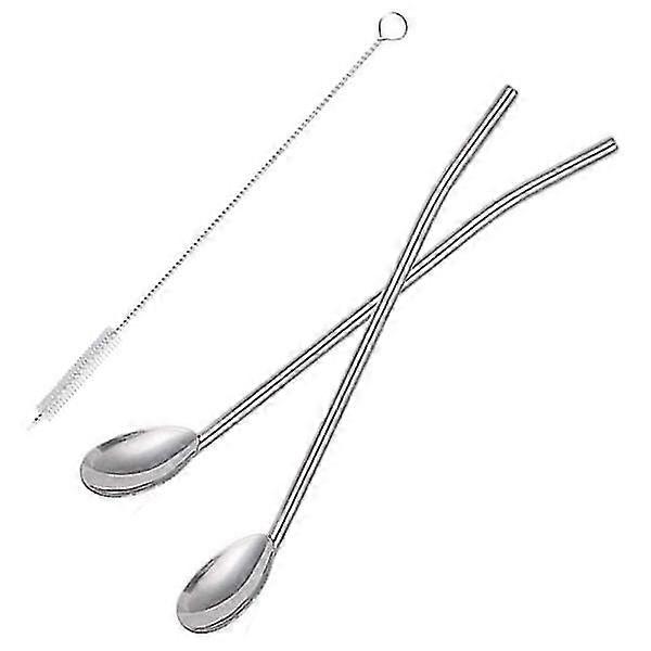 Straw Spoon Stainless Steel 8 pcs