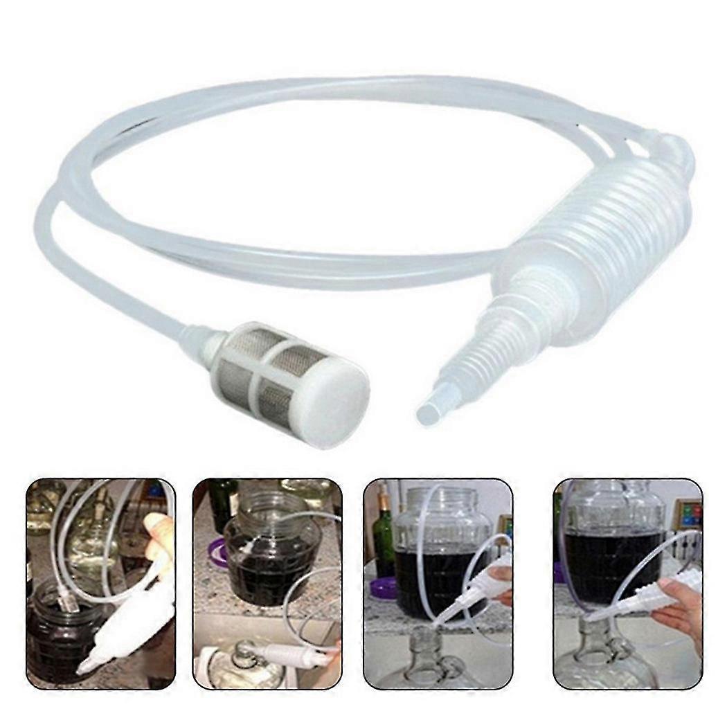 Manual Plastic Home Brew Syphon Tube Pipe Hose Water Wine Hand Transfer Pump For Wine Beer Making Tool Brewing Food
