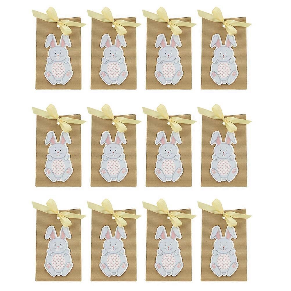 12pcs Adorable Gift Box Easter Kraft Paper Gift Wrapping Box Rabbit Gift Boxes