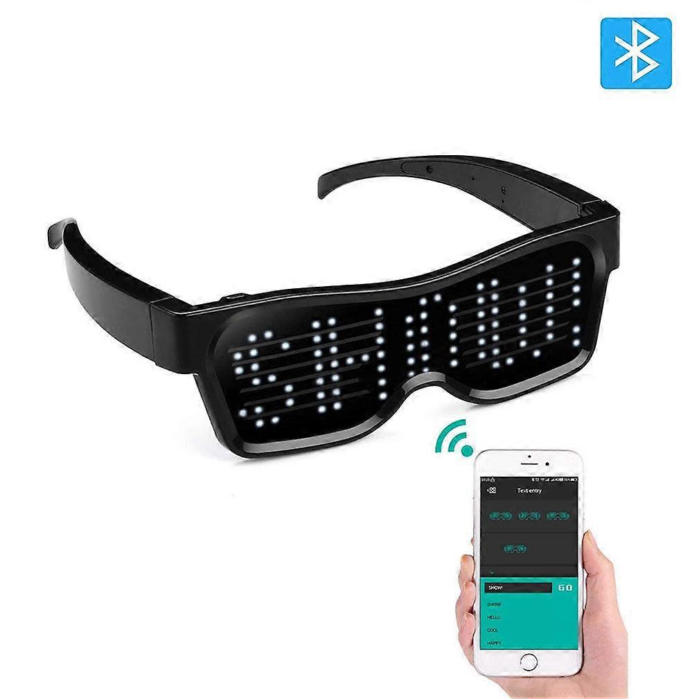LED Bluetooth Visor Glasses Neon Party Luminous EL Wire LED Light Up Visor Eyeglasses DJ Party