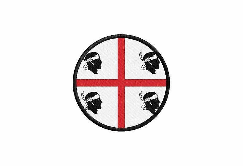 Patch ecusson Sardinian flag sardinian printed thermosticker round round roundcardium