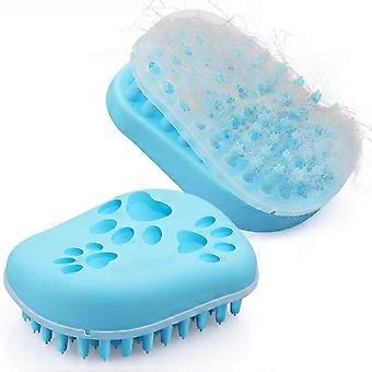 Massage Brush For Dogs And Cats, Easy To Clean Pet Bath Brush With Removable Silicone Plate - Comb For Dogs Cats Medium And Long Hair For Washing And