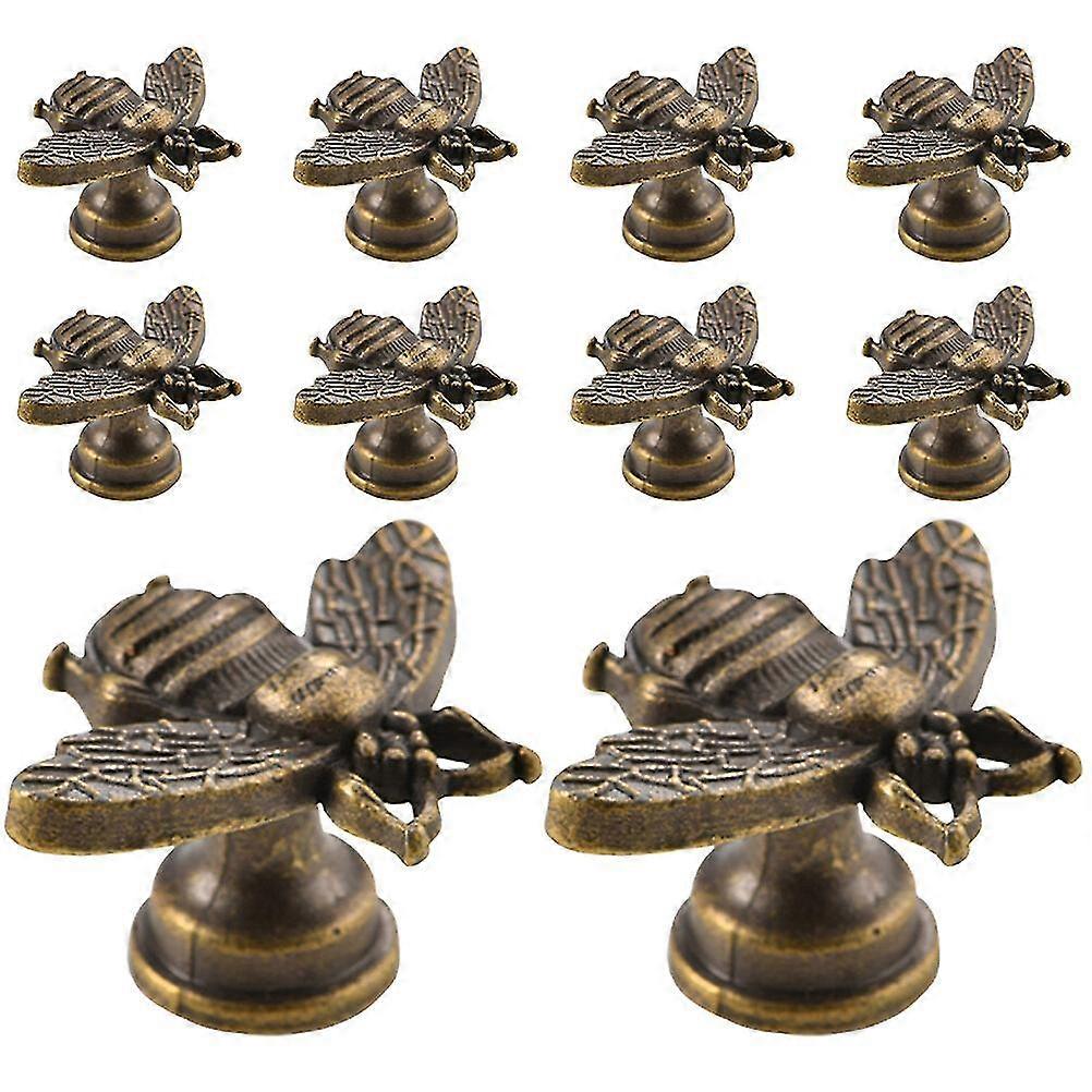 10 pcs Vintage Cabinet Knobs Decorative Knobs Drawer Knobs Dresser Knobs Single Hole Knobs (Bee)