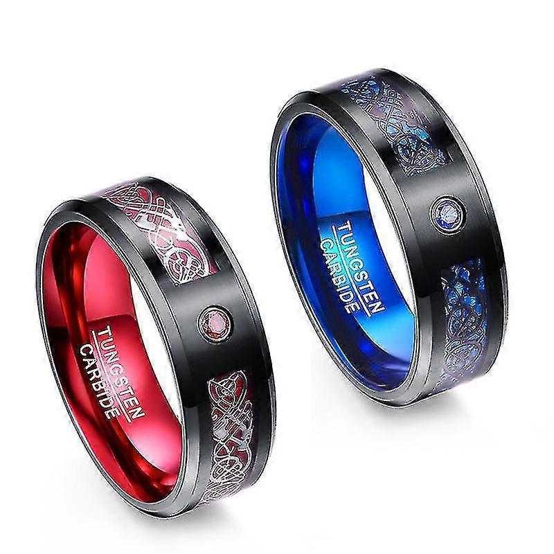 Pure Elemental Dragons Pattern Rings Polished Finish Christmas Gift For Men