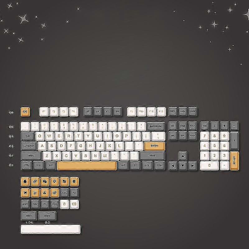 Replacement Key Cap Set 125pcs Pbt Heat Sublimation For Mechanical Keyboard