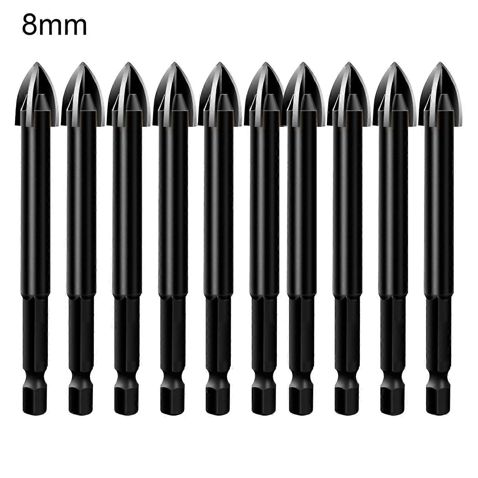 10Pcs Universal Triangle Drill Bit Cross Angle Design Efficient Low Resistance Anti-rust Tip Drill Bit for Electric Drill