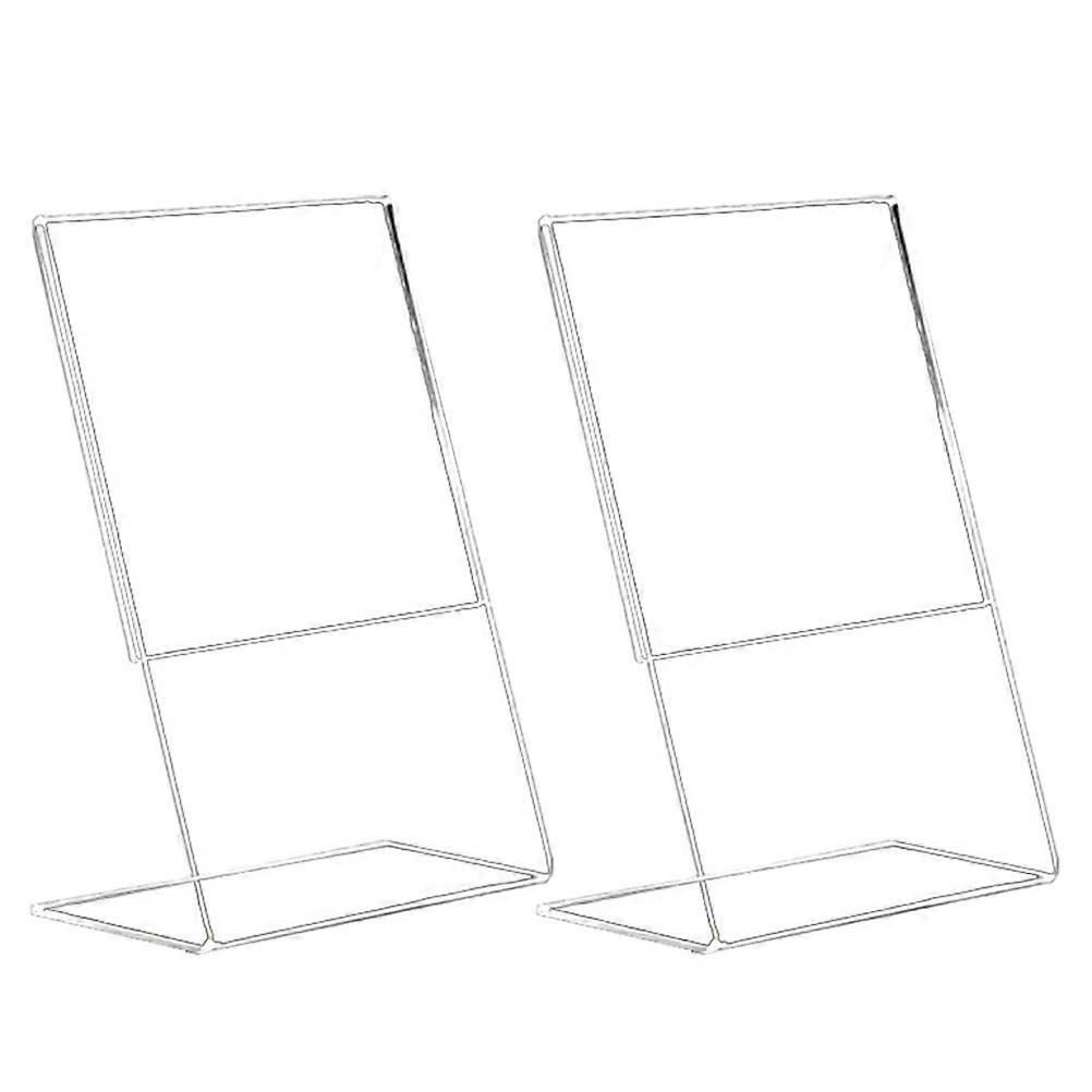 2Pcs Acrylic Sign Holder Versatile Display Stand Desktop Menu Storage Rack