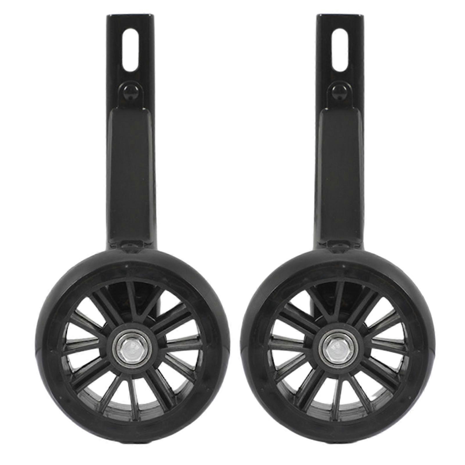 QingHai 1 Set Training Wheels with Bracket High Stability Simple Installation Wide Compatible Bicycle Mute Wheel Replacement Parts