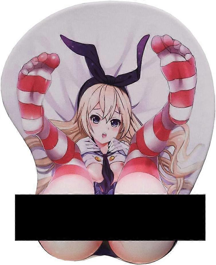 系列 3D 动漫屁股鼠标垫带手腕支撑凝胶卡通鼠标垫腕托和腕垫防滑鼠标垫办公室疼痛缓解 （Shimak