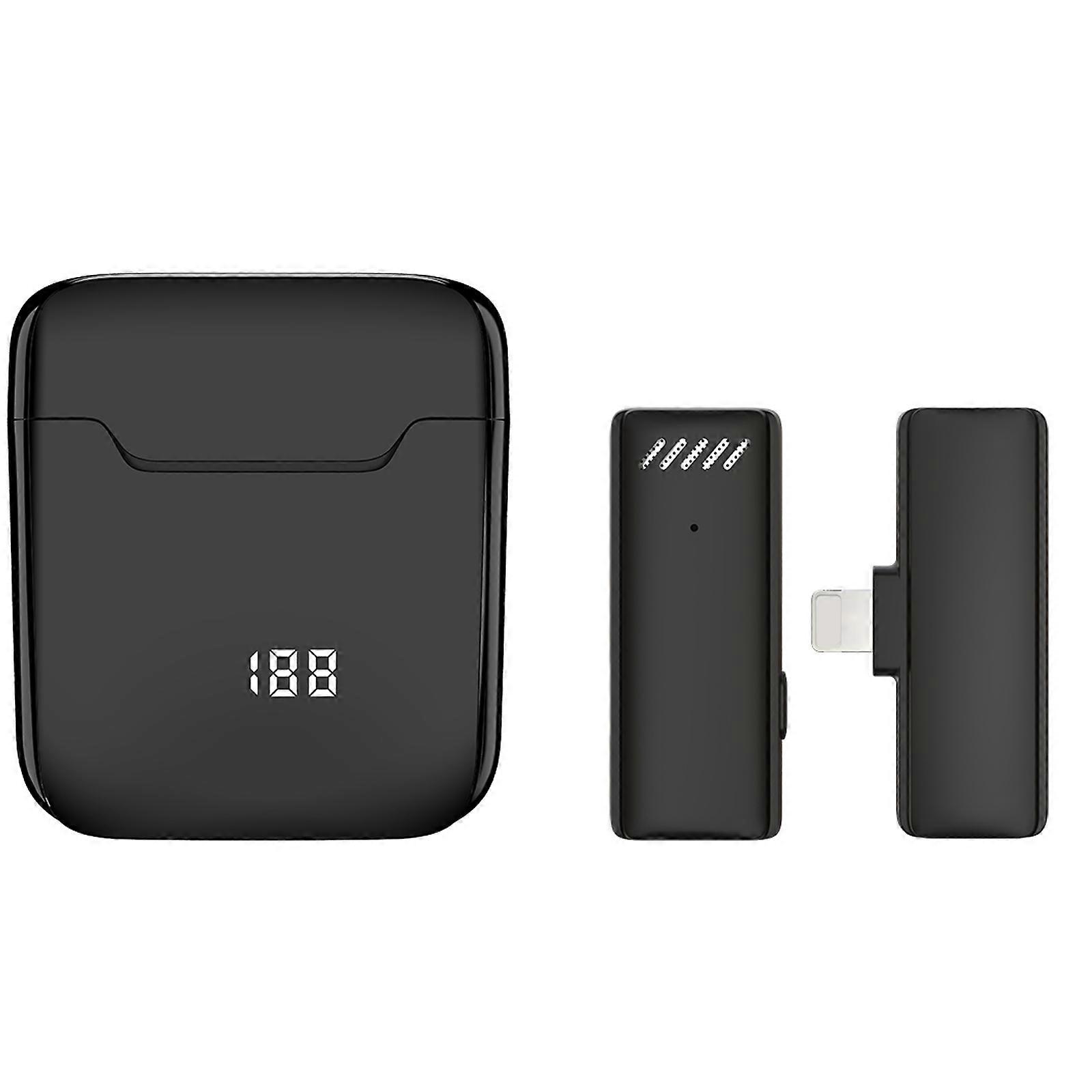 Wireless Collar Microphone with Digital Charging Compartment, Portable Receiver Microphone For Online