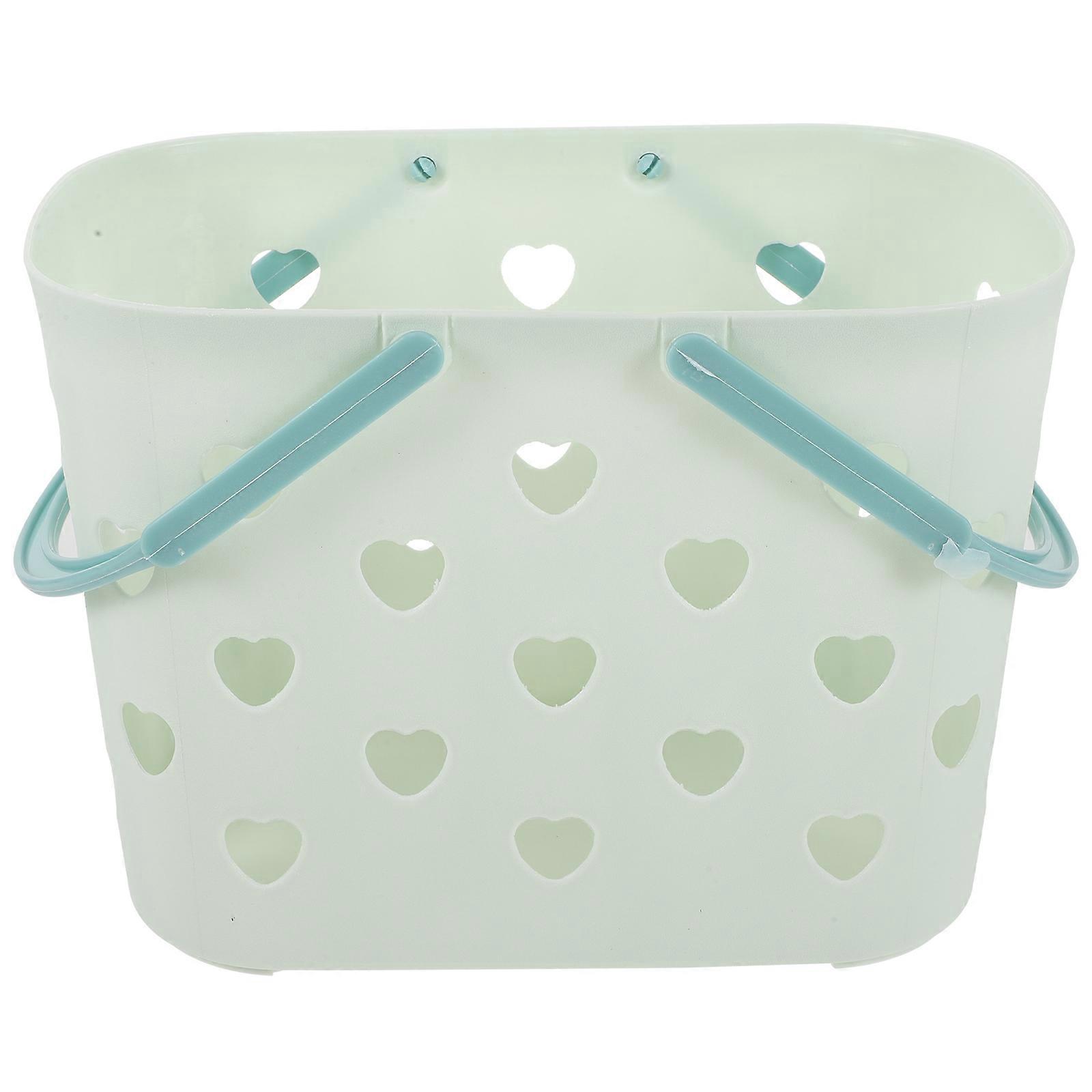 Plastic Bathroom Storage Tote Hand Basket Green
