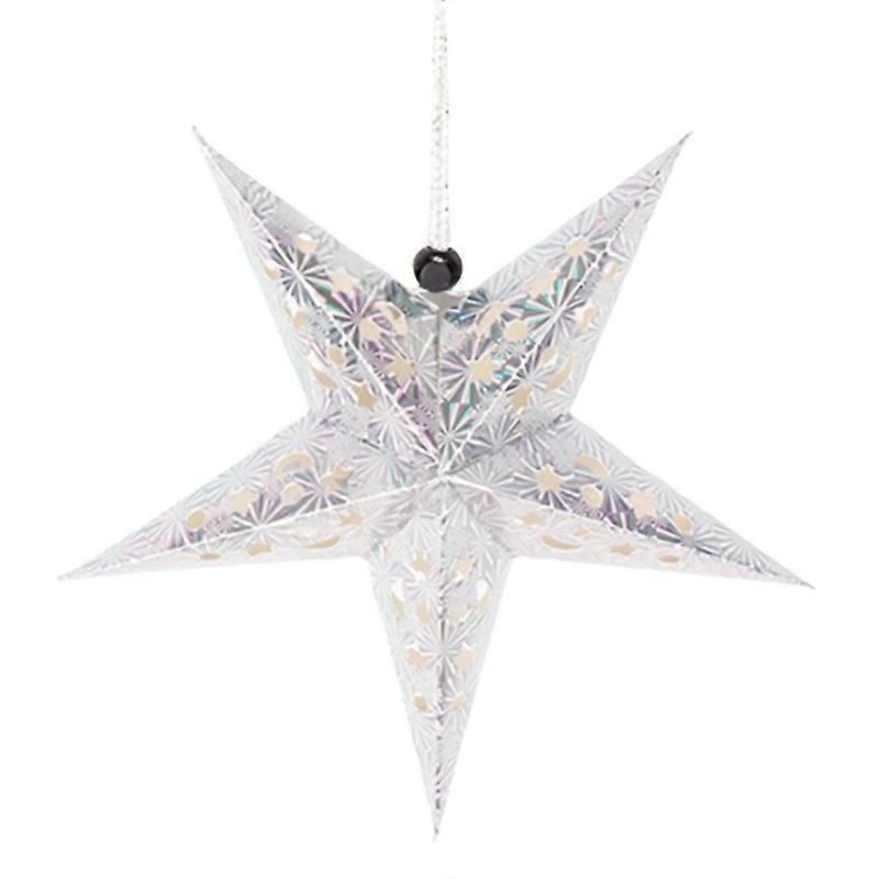 3D Star Paper Hanging Hollow Pentagram Lampshade Xmas Christmas Tree Decoration JIKAIX