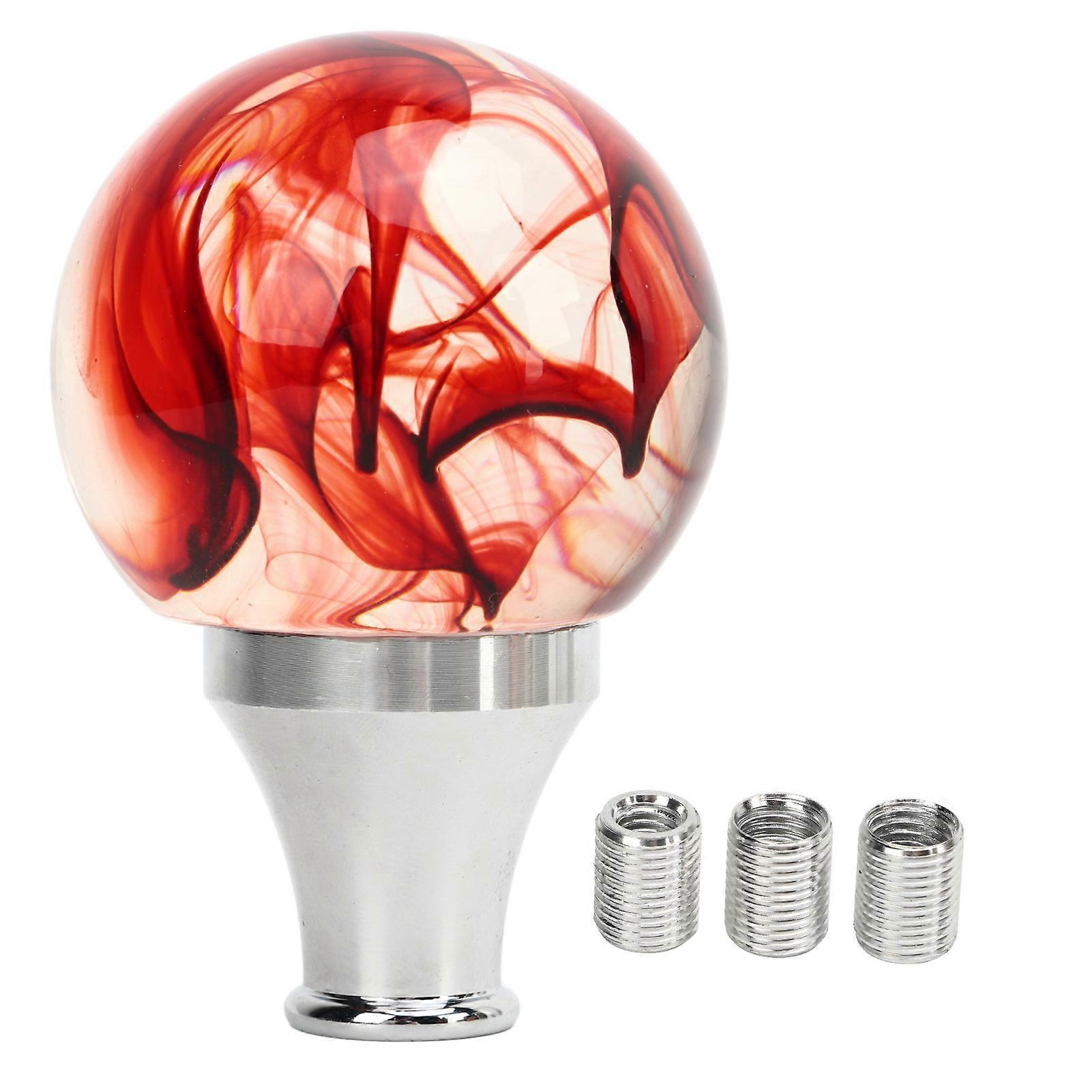 JDM Style Gear Shift Knob with 3 Adapters Round Ball Shape Shifter Head for Manual Automatic Transmission Vehicles