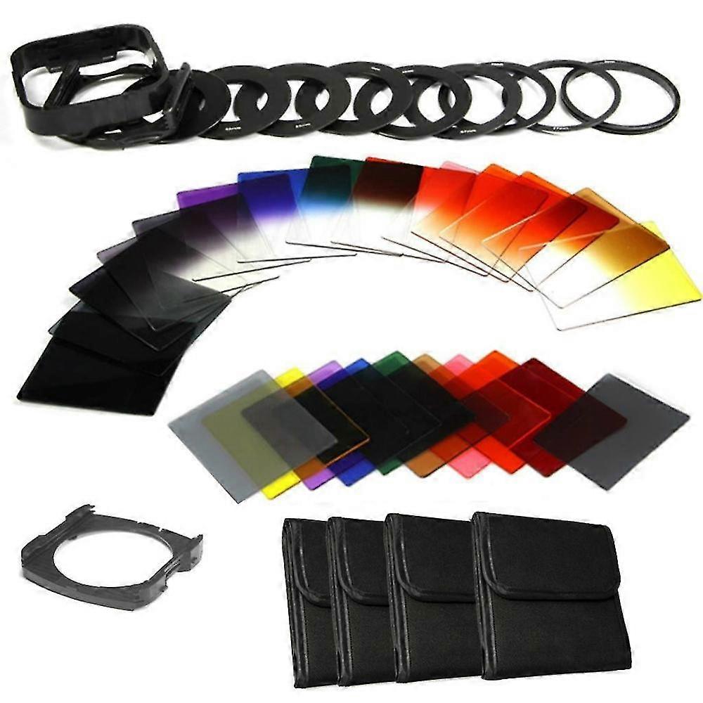 Walkingway 40in1 Camera Filtro Neutral Density Kit Gradient Color Square Nd Filter Cokin P Holder Hood Adapter Rings For Dslr