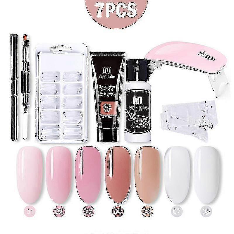 YOUGANG BOUTIQUE 7ピースポリエクステンションネイルジェルキットネイルアートキットクイックビルドジェルポリッシュ