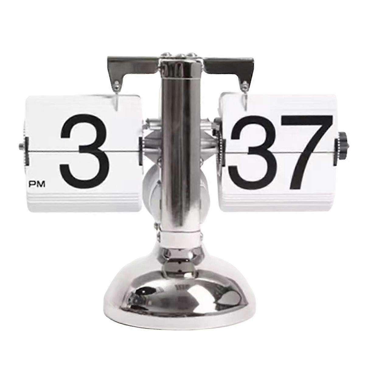 Flip Digital Clock -small Scale Table Clock Retro Flip Clock Flip Internal Gear Operated Quartz Clock One Leg Clock Home