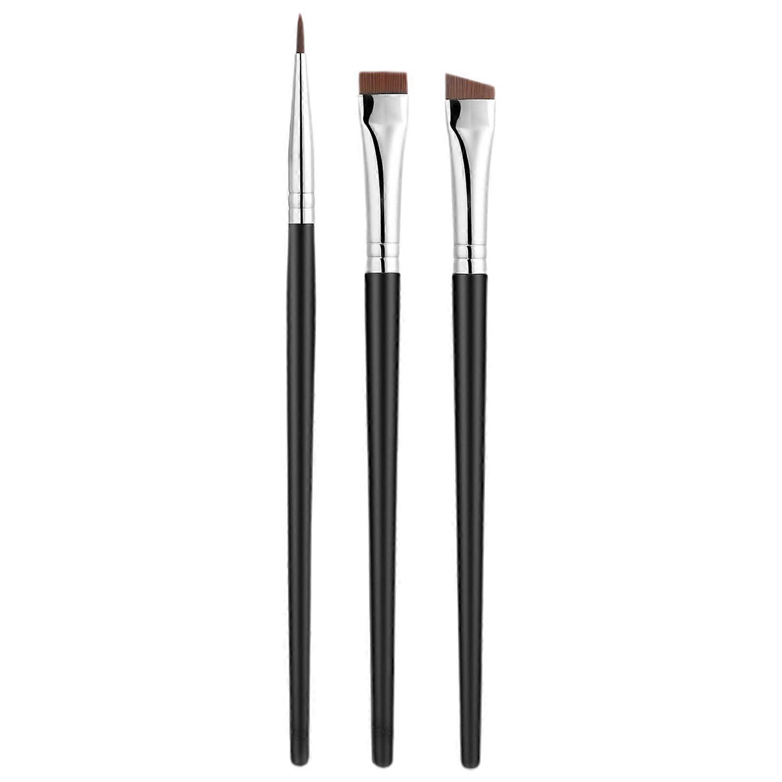 3Pcs/Set Eyeshadow Brush Fine Angled Wooden Handle Multifunction Portable Eyeliner Brush Eye Makeup Tool Daily Use