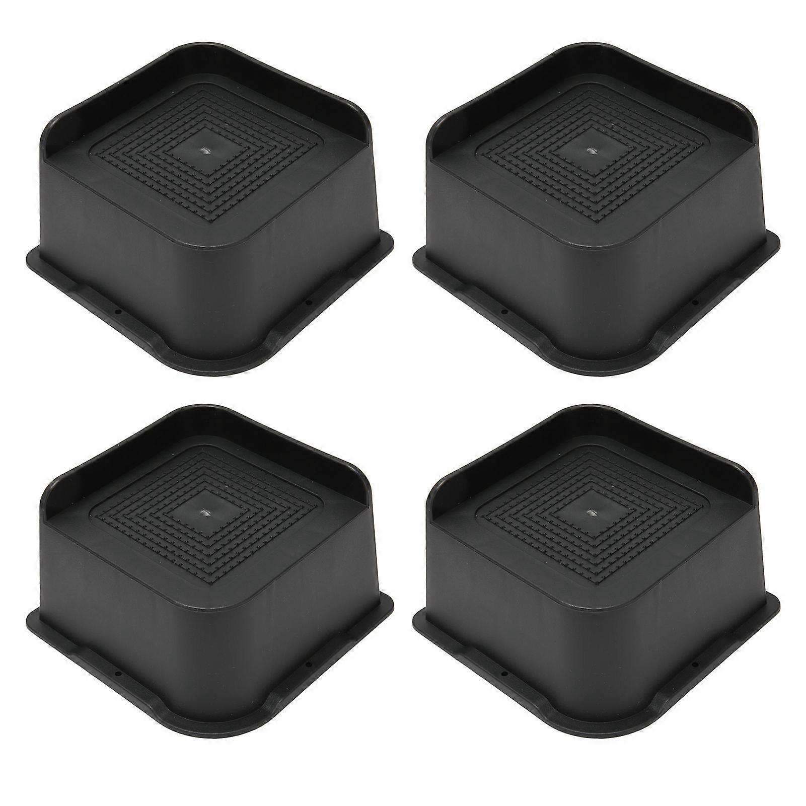 4PCS ανυψωτικά κρεβατιών ABS L σχήμα αντιολισθητικά μπλοκ στάσεων ανελκυστήρων επίπλων για τα τραπέζια καναπέδων καναπέδων γραφείων γραφείων μαύρο 7.6cm/3in