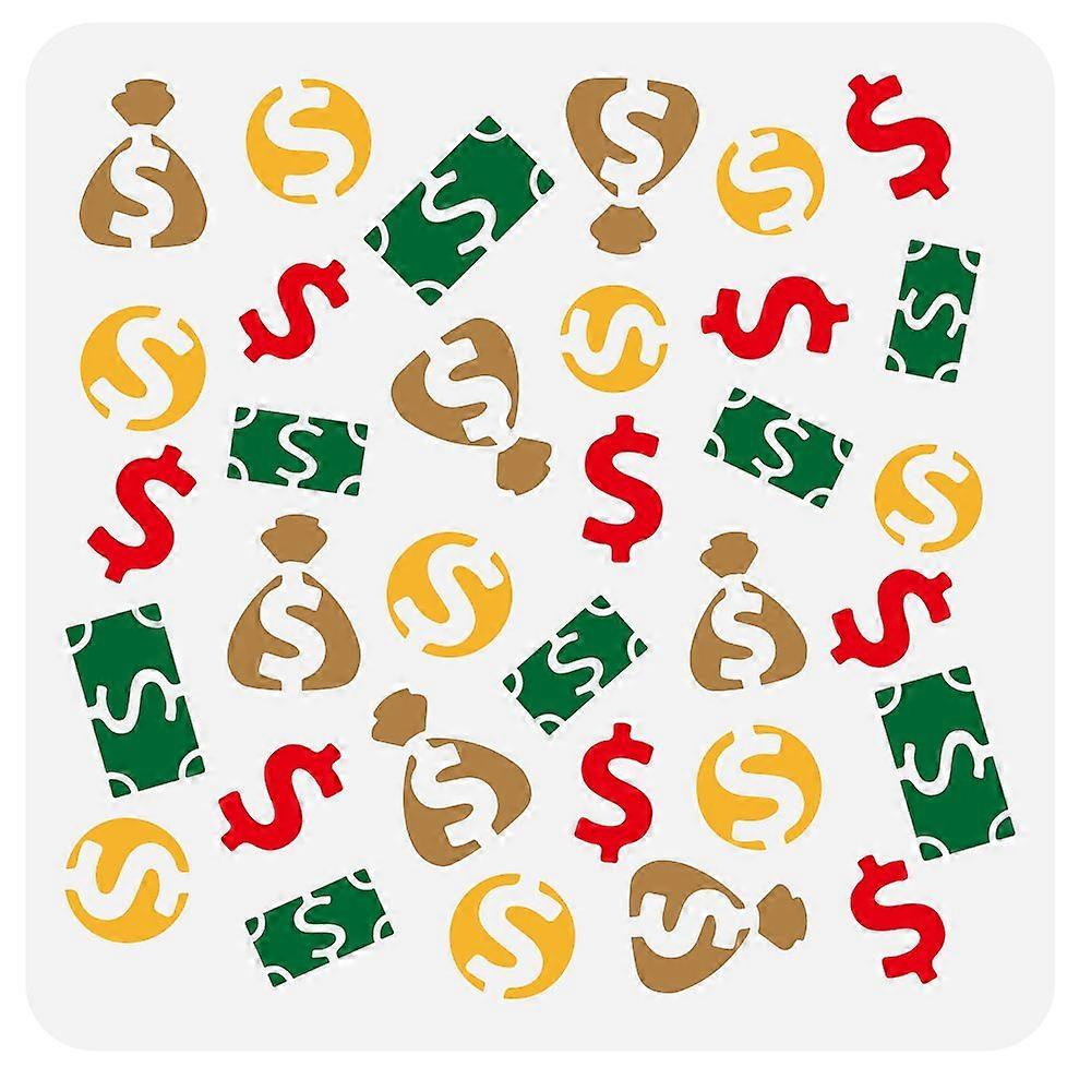 1pc PET Hollow Out Drawing Painting Stencils for DIY Scrapbook Photo Album Dollar Sign 30x30cm