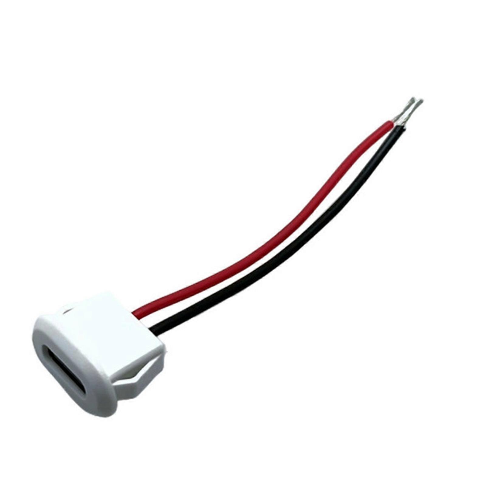 USB Connector Type-C 1PX5 Waterproof Female with PH 2.0 nut locking plate Socket High Current Fast Charging jack White