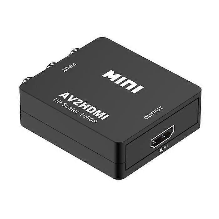 Av to HDMI-Black - HDMI to RCA AV-CVSB L-R Converter, 1080P HD Video Box, Support AV2HDMI, s