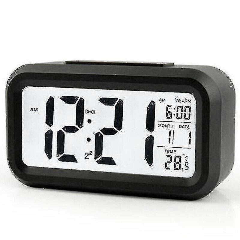Operated Digital Deck Alarm Clock Display Kids Backlight Black