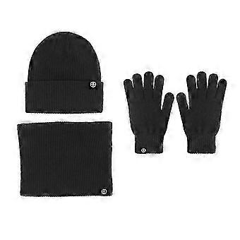 Mannen Vrouwen Winter Warme Wollen Muts Sjaal Handschoenen Driedelige Set Winddicht Gebreide Muts Driedelige Set Gorro Mujer Invierno Sjaal