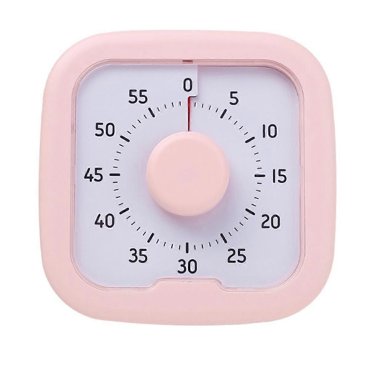 Silent Visual Timer 60-Minute Stopwatch Alarm Clock Countdown Timer with Stand Visualization Kitchen Cooking Timer Pink