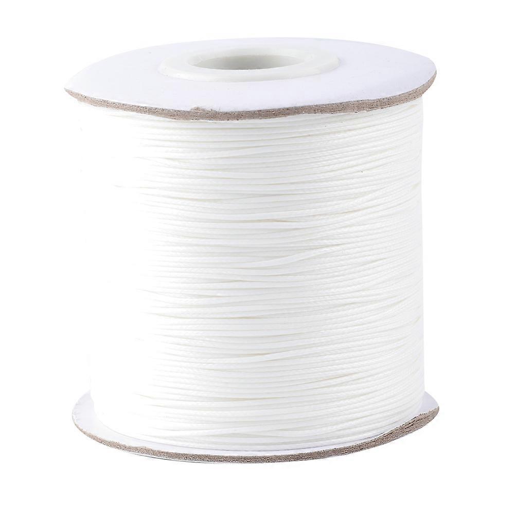 Multiple Uses Braided Cord Rattail Satin Cord Braided String Thread(Ivory White 0.5mm)