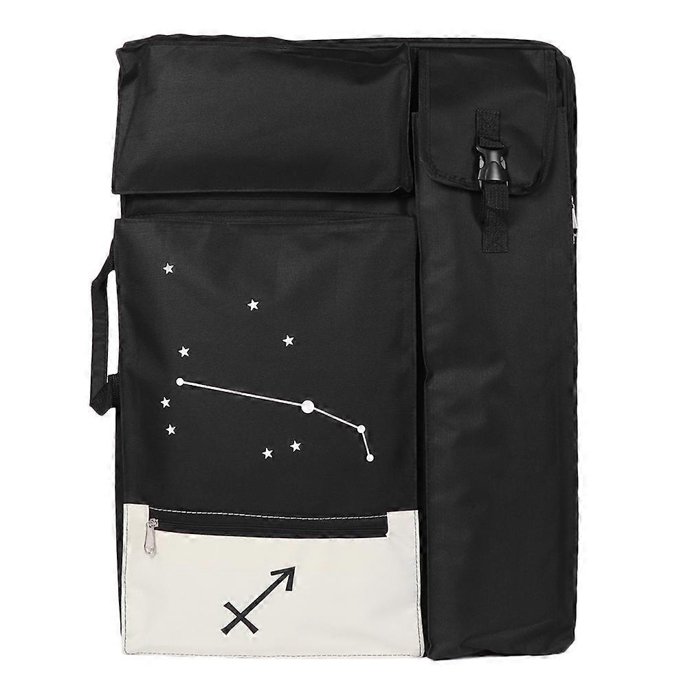 Constellation Pattern Multi-function Large 4K Waterproof Backpack Drawing Board Bag (Black)
