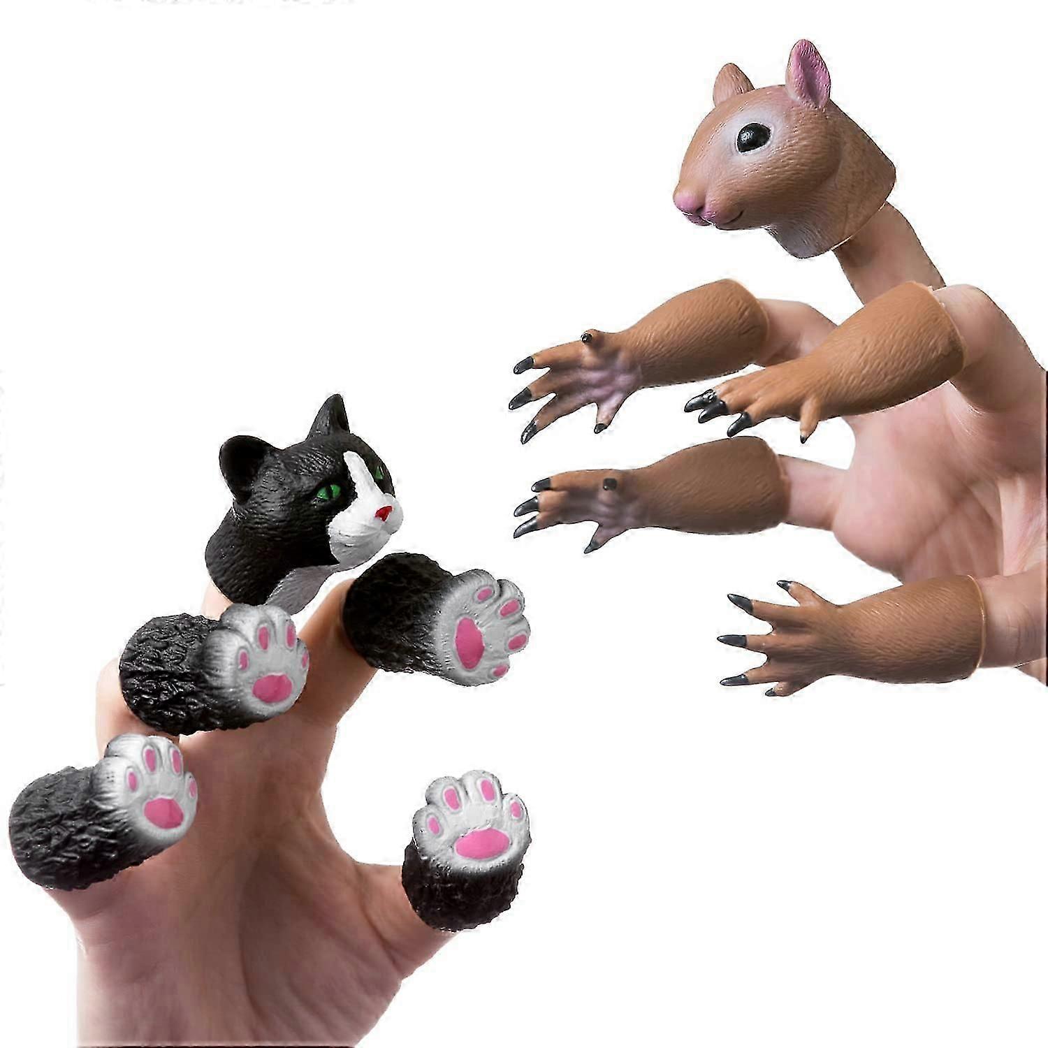 Veveriță Deget Puppet Set, Animale Puppet Show Teatru Recuzită, Noutate Jucării Lucruri ciudate Cadouri