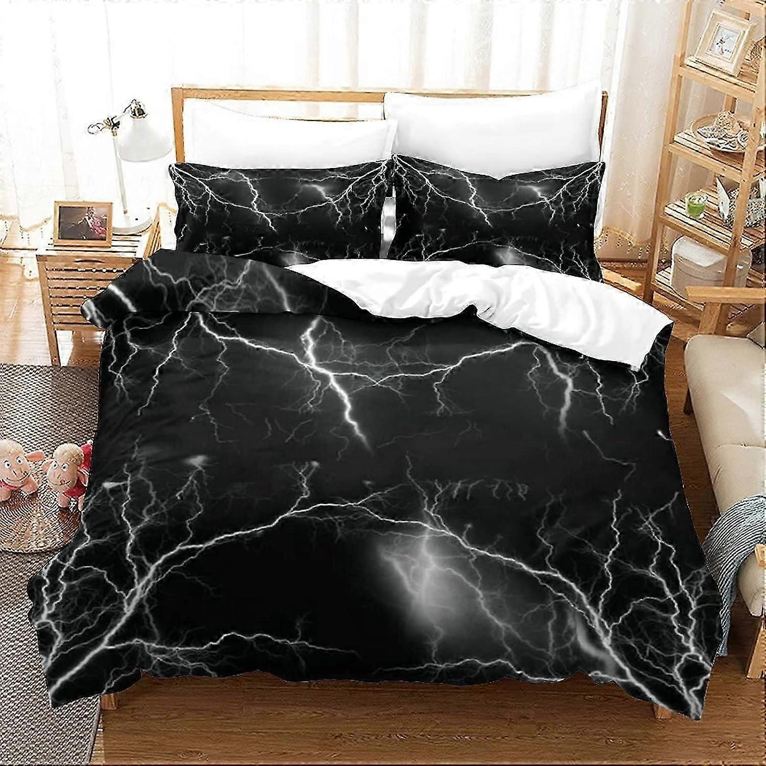 Conjunto de cama com capa de edredom de microfibra escovada macia e zíper para crianças, adolescentes e adultos