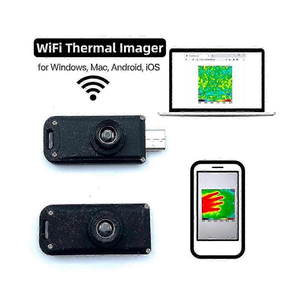 Mini Wifi termisk bildeapparat 32x32 piksler termopil infrarød array temperaturmålingsmodul, mann