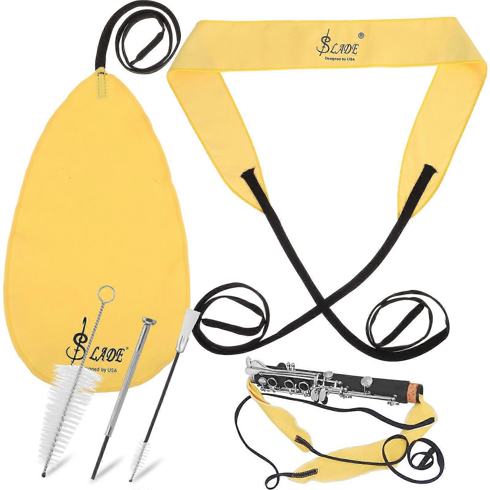 Kit de nettoyage et d'entretien pour clarinette, chiffon de nettoyage pour instruments à vent, brosse pour bec en tissu long, brosse à poussière avec tournevis