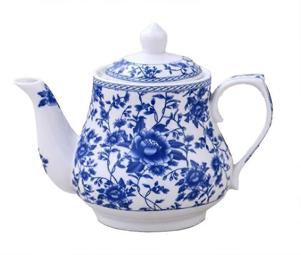 Blue and White Teapot 25 Oz Capacity For Home Office Use Office Tea Pot Desk Teapot