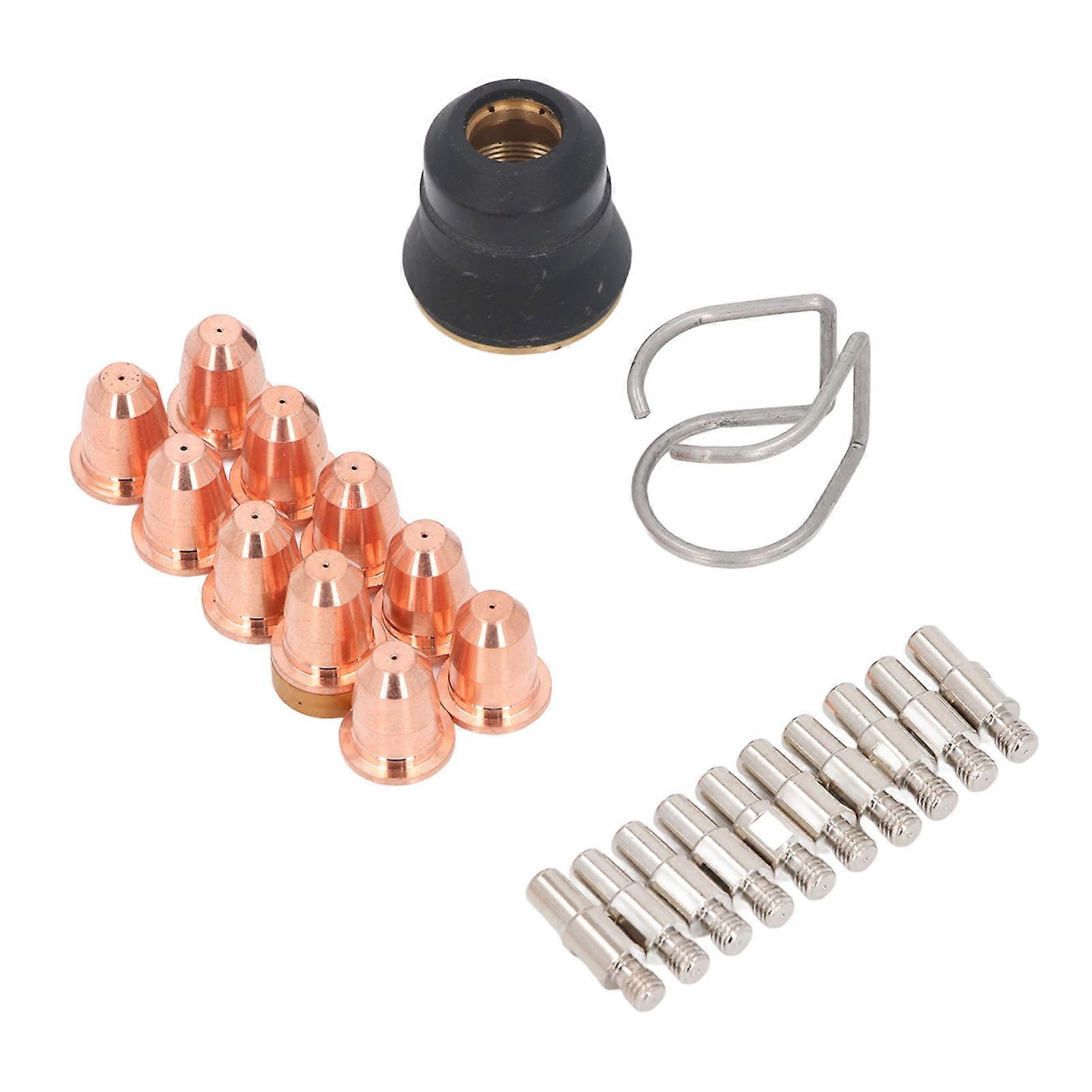 23PCS Set Plasma Cutter Torch Accessory Kit PR0010 Electrodes PD0116-08 Nozzle Tips Spacer Guide and Retaining Cap