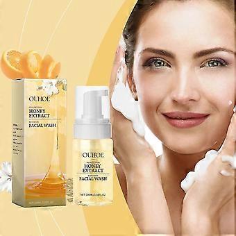 Detergente rinfrescante per il viso al miele di Manuka, detergente per il viso delicato alla mousse al miele da 100 ml, detergente quotidiano per il viso per tutti i tipi di pelle 3 pezzi