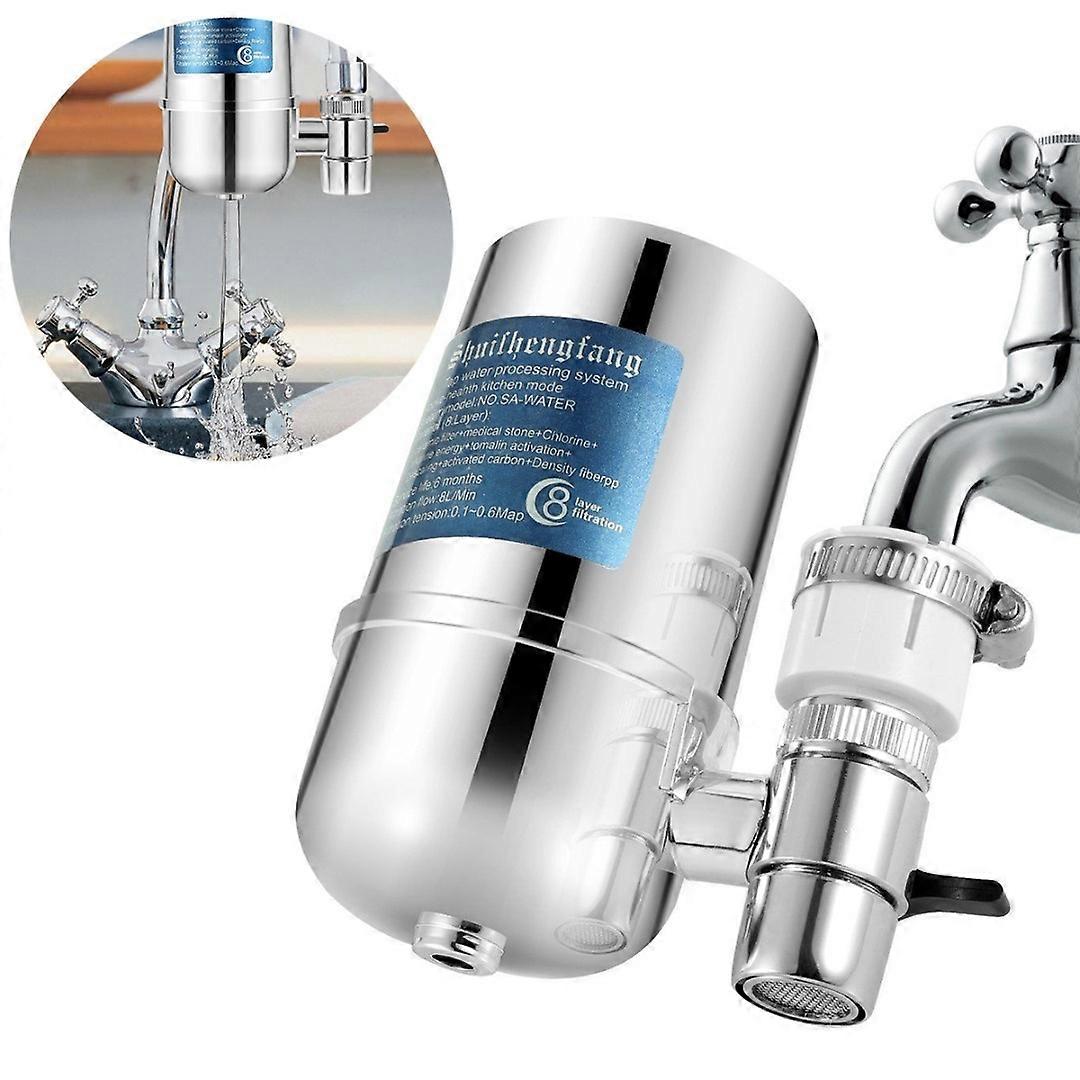 Faucet Water Filter with Long Life Filter, Improves Water Taste, Space Efficient Design, Status Indicator Alerts for Filter Changes