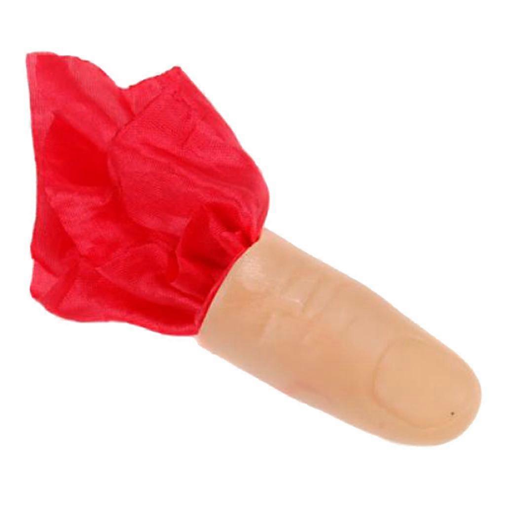 Magic Thumb Tip with ''Vanishing Red Silk'' Magic Trick Toy Magicians Props