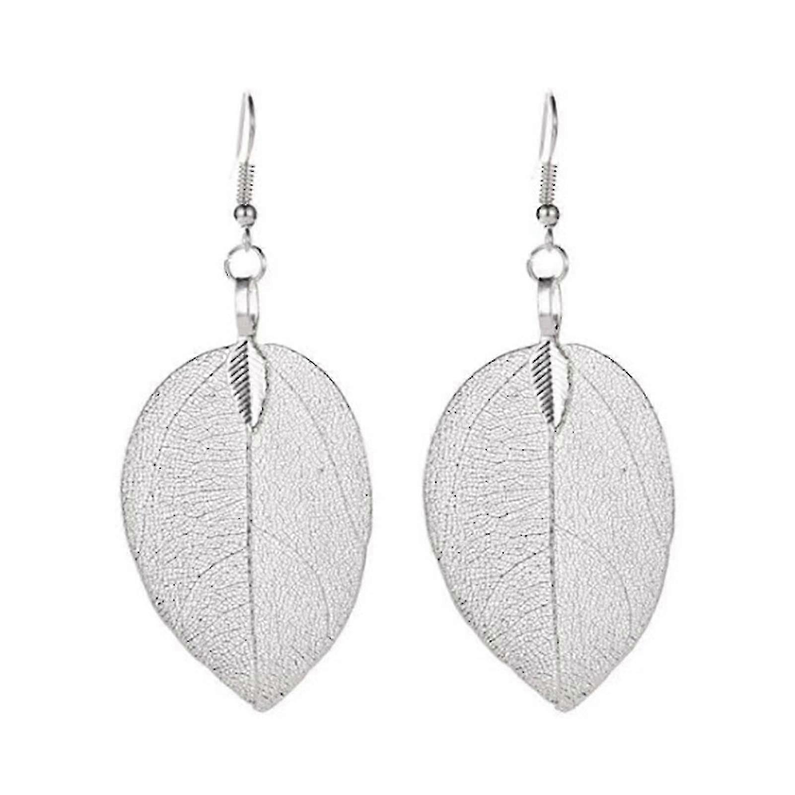 Tree Leaf Shape Alloy Hollow Bright Dangle Hook øredobber mote-smykker til bryllup