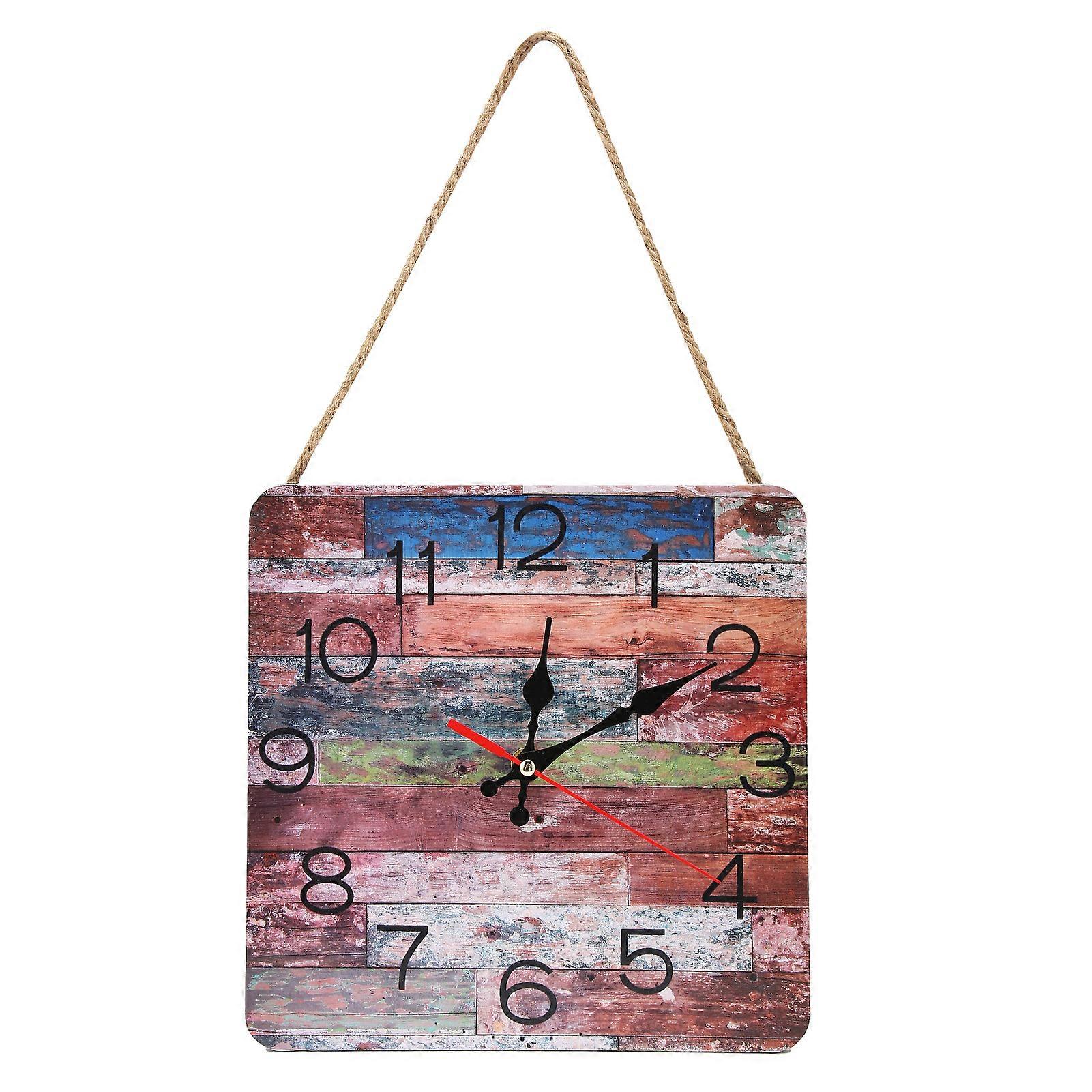 Wall Clock Industrial Style Square Silent Wall Clock For Home And Commercial Use Retro Decorative Timepiece