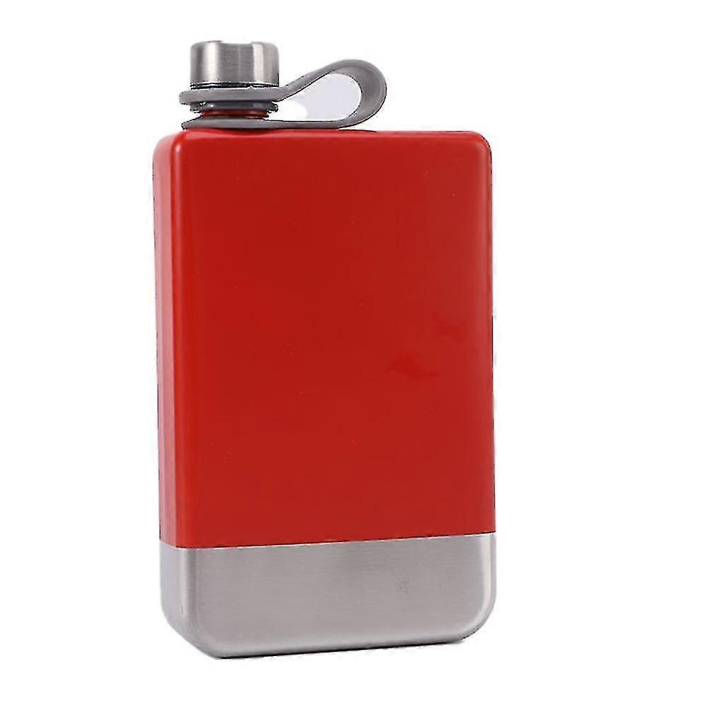 Flask For Men, Stainless Steel Camping Flask, Hip Flask Whiskey Flask With Integrated Steel Cap Stainless Steel Painted Flask