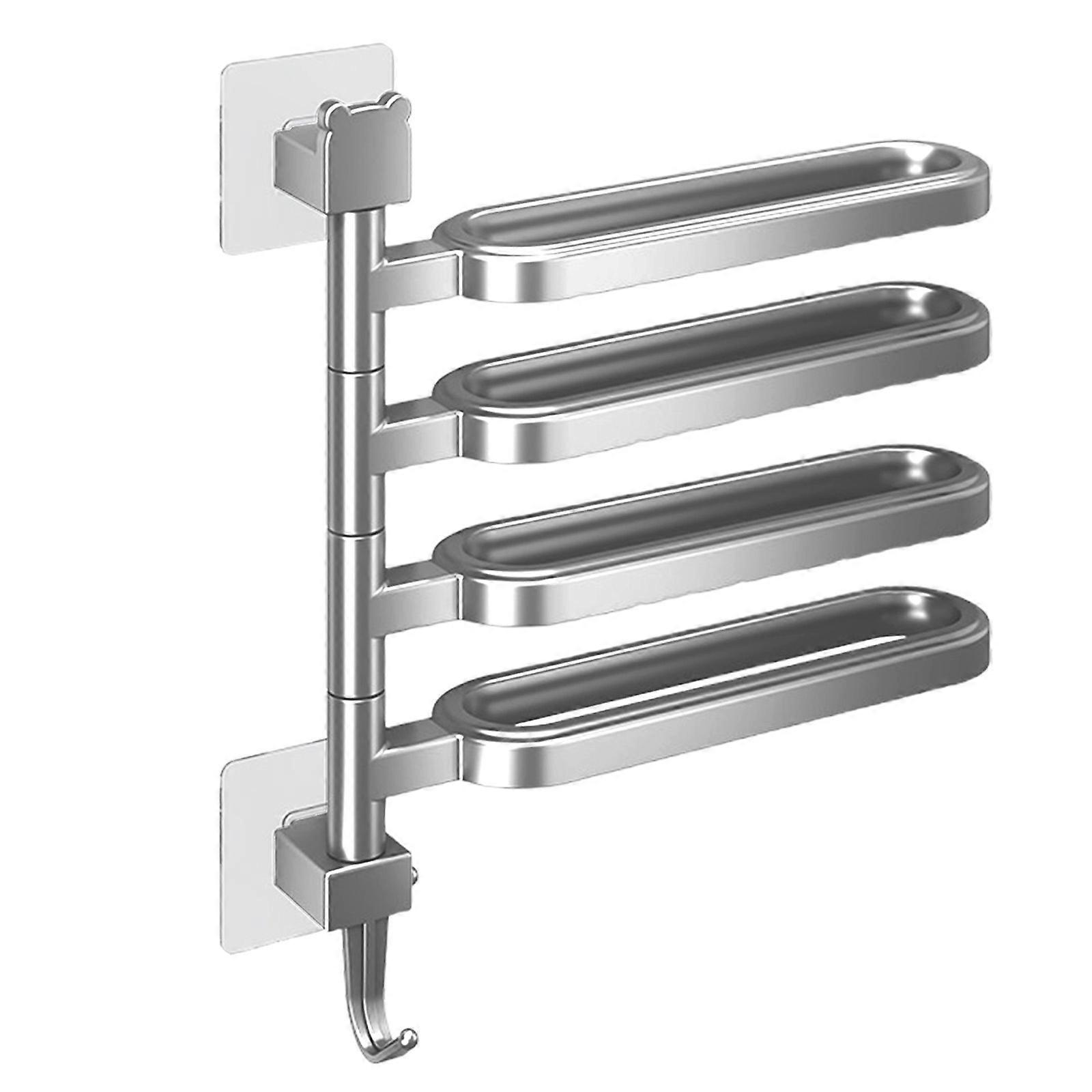Modern Designs Towel Holder Without Punches Easy Installation Sturdy Waterproof Rustproof for Various Styles Daily Use Gray