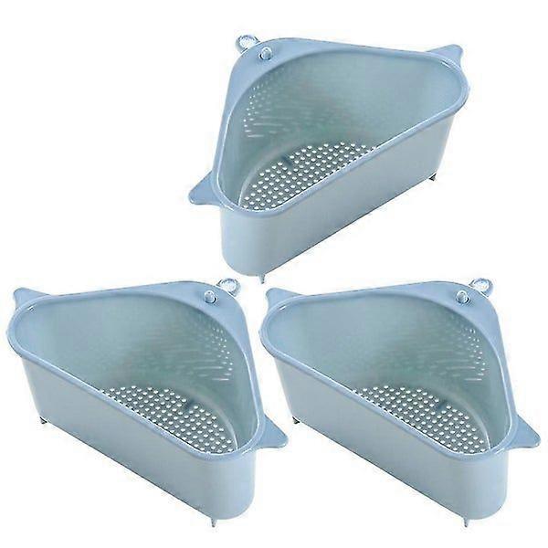 3 Pack Sink Faucet Sponge Hanging Baskets - Durable PP Plastic, Snap Button Design, Kitchen Storage Solution