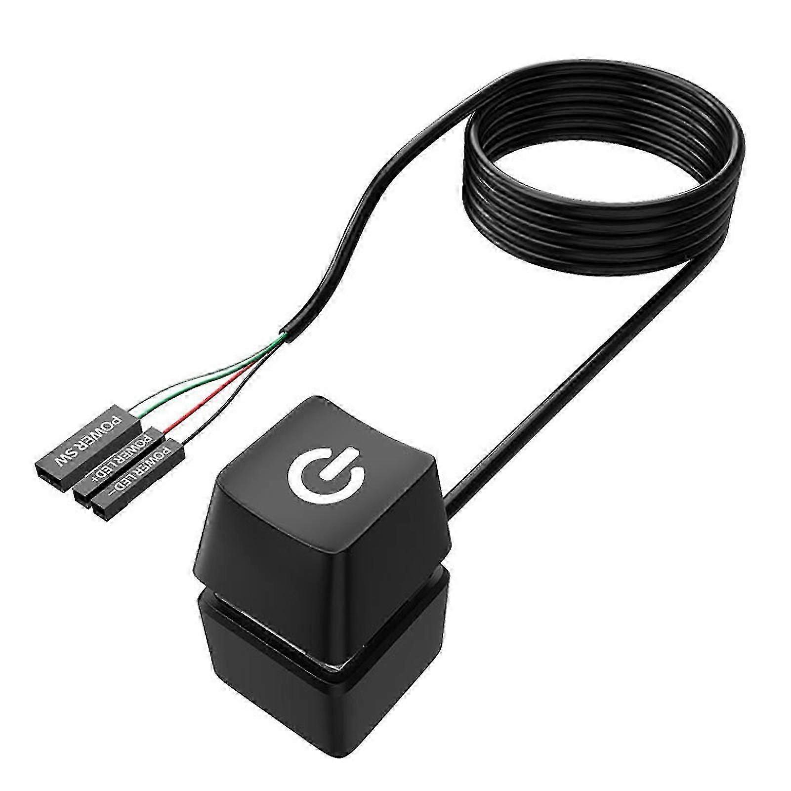 Computer External Power Button Colorful LED Lights Computer Desktop Extension Cable Home Motherboard External Start Power On/Off PC Button