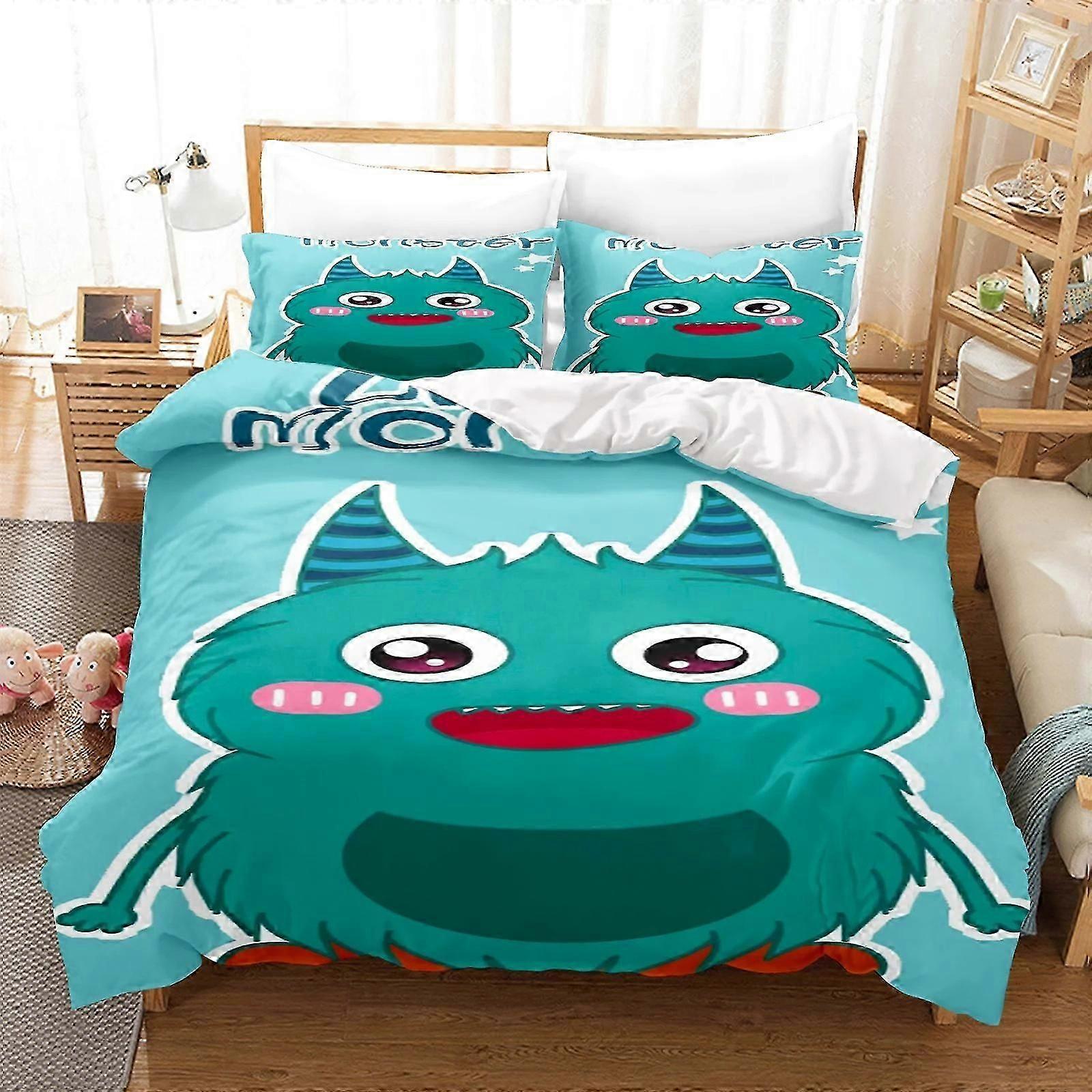i87 Bed Sheets Big Eye Monster Cartoon Home Textiles Polyester 3D Digital Bedding Set Comforter Set Bedding King Size Printed Set Bed Sheets ggr87