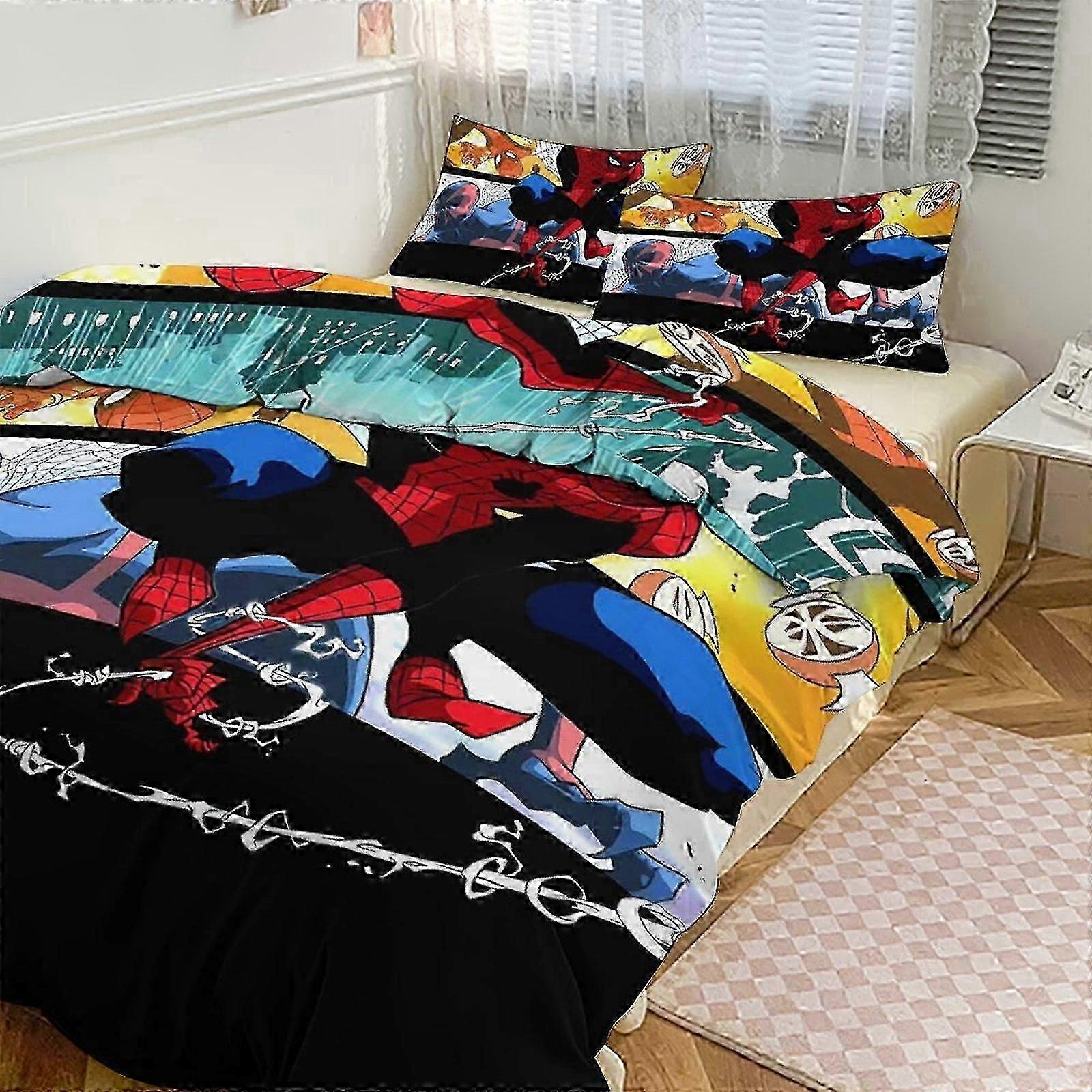 n1514 ملاءات سرير Spidean Beding Se للأطفال رجال نساء طقم لحاف مزدوج الحجم3S المعزي Se غطاء لحاف وأغطية وسائد - (1 غطاء لحاف و 2