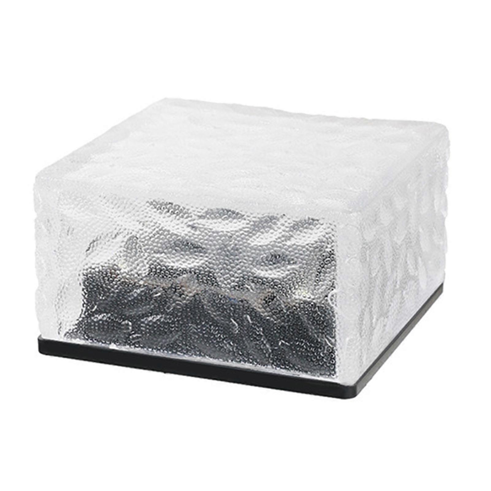 Solar Ground Ice Brick Shape Automatic Light Control Switch Waterproof Outdoor Landscape Lamp with Battery